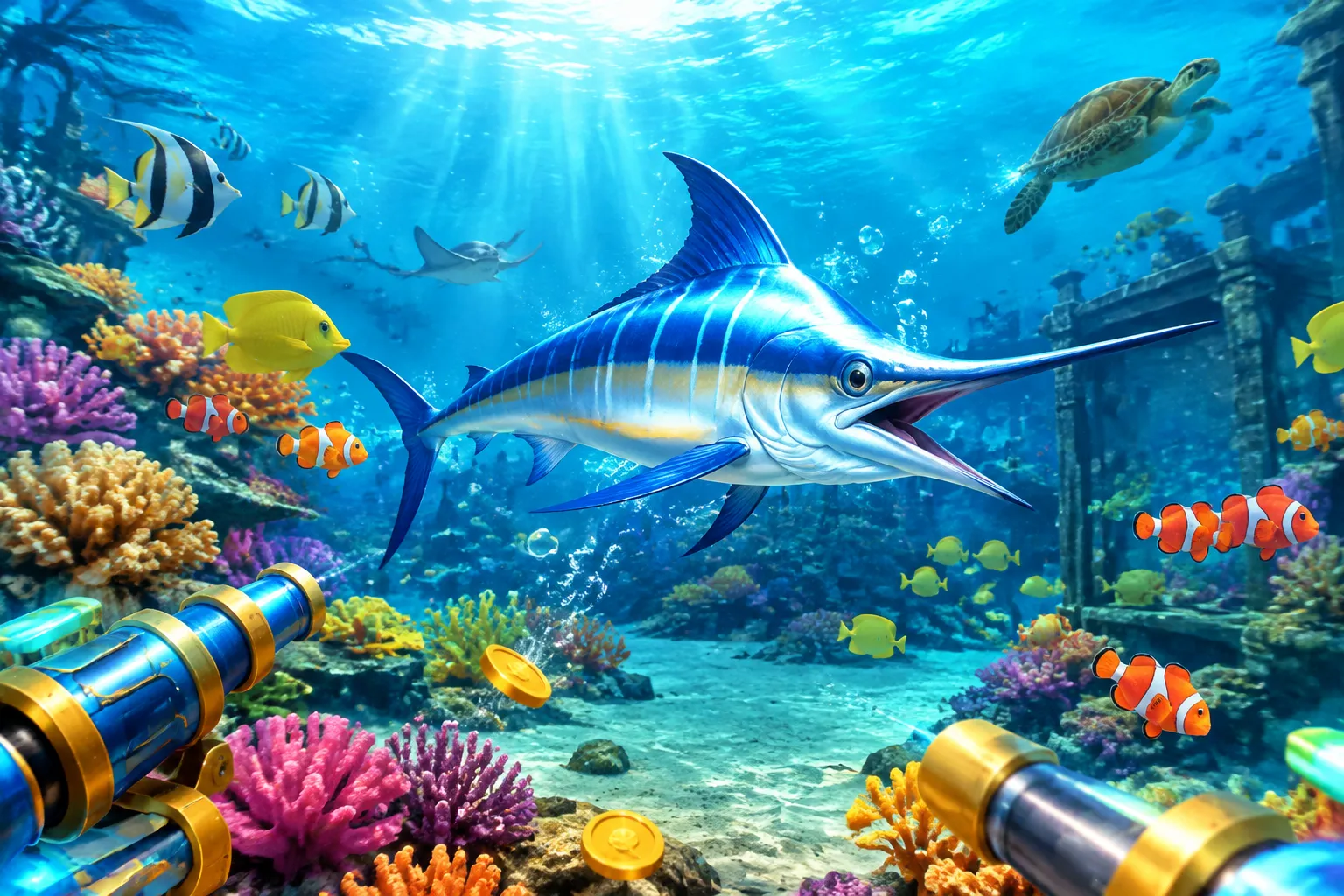 7THA เกมยิงปลาหลากค่าย ทั้งห้องวีไอพีและสนามผู้เล่นหลายคน